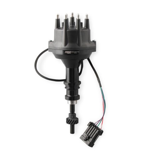 MSD Pro-Billet Dual Sync EFI Distributors 23773 Distributor, EFI, Hall Effect Trigger, Male/HEI, Standard Rotation, Black Cap, Billet Aluminum Housing, Black, Ford, Each