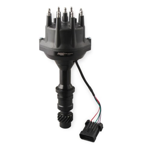 MSD Pro-Billet Dual Sync EFI Distributors 23853 Distributor, EFI, Hall Effect Trigger, Male/HEI, Standard Rotation, Black Cap, Billet Aluminum Housing, Black, Oldsmobile, Each