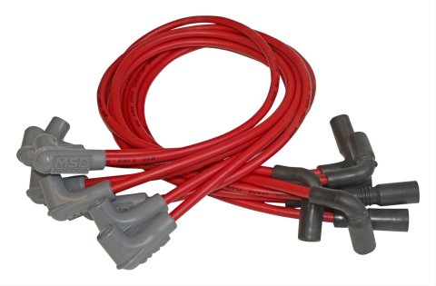 MSD 8.5mm Super Conductor Spark Plug Wire Sets 32159 Wires, Conductor, Spiral Core, 8.5mm, Red, 90 Degree Boots, Chevy, 5.7L, Set