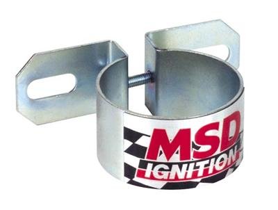 MSD Chrome Coil Brackets 8213 Bracket, Steel, Chrome, Canister-Style, Universal, Each thumbnail 2