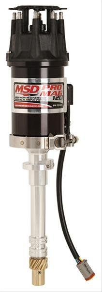 MSD Pro Mag Lite Magnetos 79083 Magnetos, Lite, Magnetic, Male/HEI, Black Billet Aluminum Housing, Circle Track, Drag Race, Sprint Car, 12LT, Chevrolet, V8, Each
