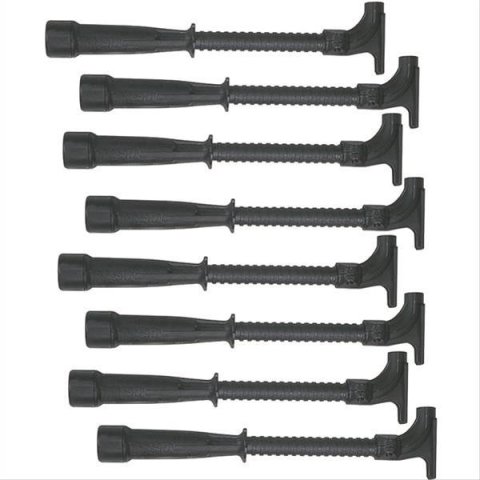 MSD Hemi Tubes 34753 Spark Plug Wire Components, Tubes, Plug Boot Type, Eight Straight Boot Ends, Rynite Plastic, Black, 8.5mm, Set of 8