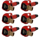 MSD Direct Replacement Ignition Coil Packs 82576 Coil, Replacement, Red, Tan Connector, Ford, 3.5L, Ecoboost, Set of 6 thumbnail 3