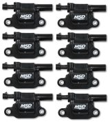 MSD Blaster OEM Replacement Coils 826683 Ignition Coil, OEM, Coil Pack, Epoxy, Female/Socket, Black, Square, Cadillac, Chevrolet, GMC, Set of 8 thumbnail 2