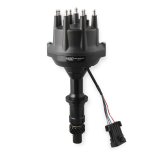 MSD Pro-Billet Dual Sync EFI Distributors 23843 Distributor, EFI, Hall Effect Trigger, Male/HEI, Standard Rotation, Black Cap, Billet Aluminum Housing, Black, Pontiac, Each thumbnail 1