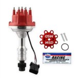 MSD Pro-Billet Dual Sync EFI Distributors 2385 Distributor, EFI, Hall Effect Trigger, Red Cap, Billet Aluminum Housing, Oldsmobile, Each thumbnail 1