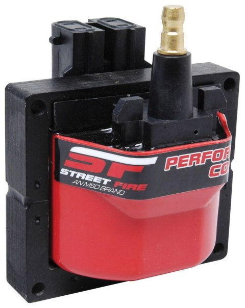 MSD Street Fire Coils 5526 Ignition Coil, Fire, E-Core, Square, Epoxy, Red, 43,000 V, GM, Each thumbnail 1