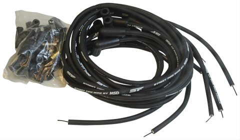 MSD Street Fire Spark Plug Wire Sets 5552 Wires, Fire, 8mm, Black, 90 Degree Boots, Universal, V8, Set thumbnail 1