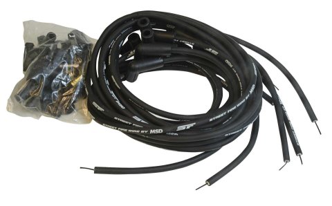MSD Street Fire Spark Plug Wire Sets 5552 Wires, Fire, 8mm, Black, 90 Degree Boots, Universal, V8, Set thumbnail 3