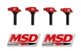 MSD Blaster OEM Replacement Coils 82544 Ignition Coil, Blaster, Coil Pack Style, Red, Scion, Subaru, Toyota, H4, Set of 4 thumbnail 1