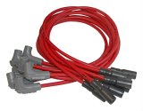 MSD 8.5mm Super Conductor Spark Plug Wire Sets 32149 Wires, Conductor, Spiral Core, 8.5mm, Red, 90 Degree Boots, Chevy, Pontiac, 5.7L, Set thumbnail 1