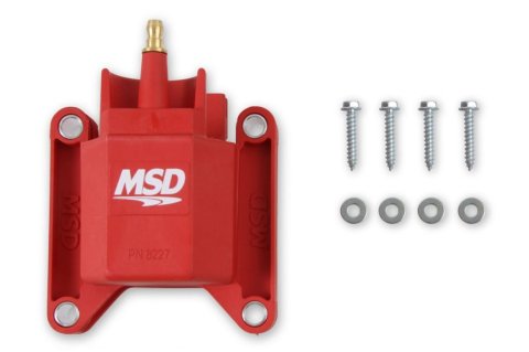 MSD Blaster TFI Coils 8227 Ignition Coil, Performance Replacement, E-Core, Square, Epoxy, Red, 44,000 V, Ford, TFI, Each thumbnail 4
