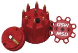 MSD Distributor Cap and Rotor Kits 84335 Rotor, Red, Male/HEI, Stainless Steel Terminals, Clamp Down, Billet, Pro Billet, V8, Kit thumbnail 1