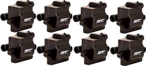 MSD Street Fire Coils 55108 Ignition Coil, Fire, Coil Pack, Black, Buick, Chevy, GMC, Set of 8