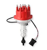 MSD Pro-Billet Dual Sync EFI Distributors 2377MSD Distributor, EFI, Hall Effect Trigger, Male/HEI, Standard Rotation, Red Cap, Billet Aluminum Housing, Natural, Ford, Each thumbnail 1