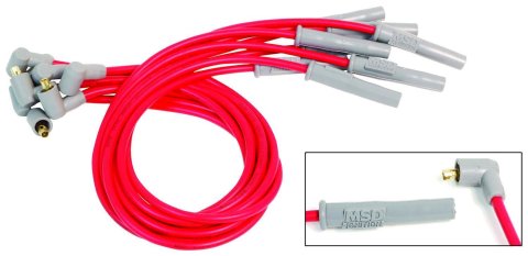 MSD 8.5mm Super Conductor Spark Plug Wire Sets 31949 Wires, Conductor, Spiral Core, 8.5mm, Red, Stock Boots, Toyota, 2.2/2.4L, Set thumbnail 2
