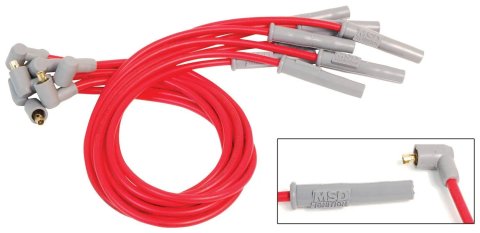 MSD 8.5mm Super Conductor Spark Plug Wire Sets 31949 Wires, Conductor, Spiral Core, 8.5mm, Red, Stock Boots, Toyota, 2.2/2.4L, Set thumbnail 3