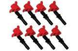 MSD Ford Blaster Coil-on-Plug Ignition Coil Packs 82438 Coils, Blaster, Pack, Bolt-On, Epoxy, Red, Ford, Lincoln, Modular, Early 3-Valve, Set of 8 thumbnail 2