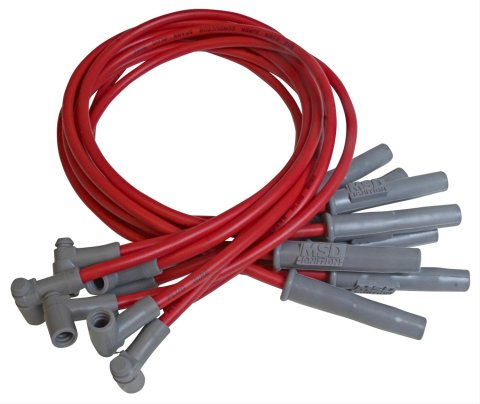 MSD 8.5mm Super Conductor Spark Plug Wire Sets 35859 Wires, Conductor, Spiral Core, 8.5mm, Red, Multi-Angle Boots, AMC, 290-401, V8, Set thumbnail 2