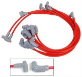 MSD 8.5mm Super Conductor Spark Plug Wire Sets 31249 Wires, Conductor, Spiral Core, 8.5mm, Red, 90 Degree Boots, Chevy, Small Block, V8, Set thumbnail 1