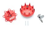 MSD Cap-A-Dapts 8414 Cap and Rotor, Red, Male/HEI, Stainless Steel Terminals, Clamp-Down, Ford, V8, Kit thumbnail 3