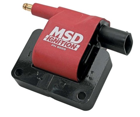 MSD Blaster OEM Replacement Coils 8228 Ignition Coil, Performance Replacement, E-Core, Square, Epoxy, Red, 40,000 V, Each thumbnail 2
