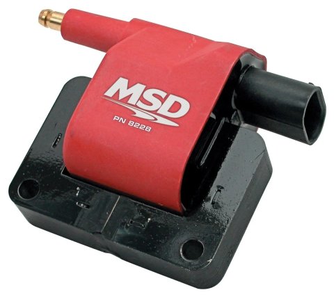 MSD Blaster OEM Replacement Coils 8228 Ignition Coil, Performance Replacement, E-Core, Square, Epoxy, Red, 40,000 V, Each thumbnail 3