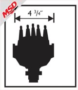 MSD Replacement Distributor Caps 8431 Cap, Male/HEI-Style, Red, Screw-Down, Pro-Billet, Small Diameter, V8, Each thumbnail 2