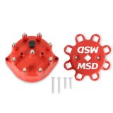 MSD Replacement Distributor Caps 8431 Cap, Male/HEI-Style, Red, Screw-Down, Pro-Billet, Small Diameter, V8, Each thumbnail 5