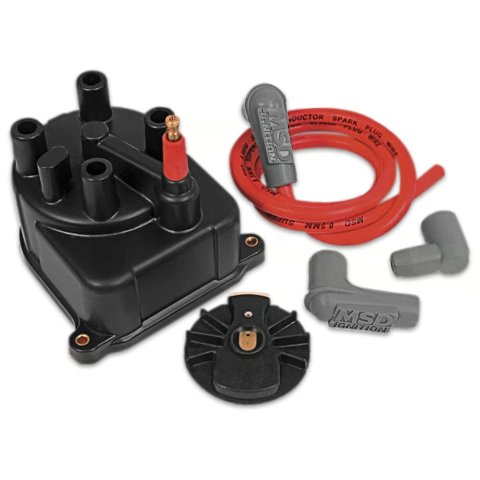 MSD Modified Distributor Cap and Rotor Kits for 1992-2000 CIVIC, 1993-1997 CIVIC DEL SOL, 1994-2001 INTEGRA - 82923 Rotor, Modified, Black, Female/Socket, Brass Terminals, Screw-Down, use on Acura®, Honda®, L4, Kit thumbnail 1