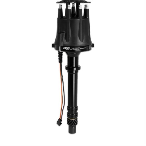 MSD Pro-Billet Distributors 85555 Distributor, Pro-Billet, Magnetic Trigger, Mechanical Advance, Black Cap, Black Housing, Chevy, Big/Small Block, Each