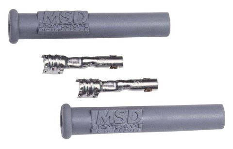 MSD Replacement Boots 3301 Spark Plug and Terminals, Gray, Straight Boots, Pair