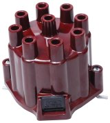 MSD Replacement Distributor Caps 8437 Cap, GM Window, Female, Socket-Style, Red, Clamp-Down, Pro-Billet, Billet, GM, V8, Each thumbnail 1