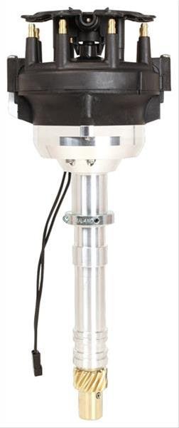 MSD Pro-Billet Distributors 85705 Distributors, Pro-Billet, Small Base, Magnetic, Male/HEI, Locked Advance, Oversized +0.006 in. Bronze Gear, Black Cap, Chevy, Small/Big Block, Each