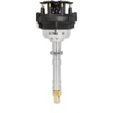 MSD Pro-Billet Distributors 85705 Distributors, Pro-Billet, Small Base, Magnetic, Male/HEI, Locked Advance, Oversized +0.006 in. Bronze Gear, Black Cap, Chevy, Small/Big Block, Each thumbnail 2