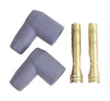 MSD Replacement Boots 3321 Spark Plug and Terminals, Gray, Socket, 90 Degree Boots, 8.0-8.5mm, Pair thumbnail 1