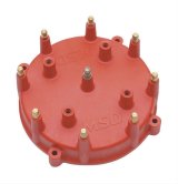 MSD Pro-Caps 7408 Distributor Cap, Male/HEI-Style, Red, Screw-Down, MSD, Billet, Pro-Billet, V8, Each thumbnail 1