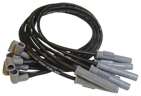 MSD 8.5mm Super Conductor Spark Plug Wire Sets 31383 Wires, Conductor, Spiral Core, 8.5mm, Black, Multi-Angle Boots, Ford, Set