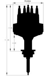 MSD Billet Distributors 8534 Distributor, Pro-Billet, Magnetic Trigger, Mechanical Advance, Dodge, Small Block, Each thumbnail 2