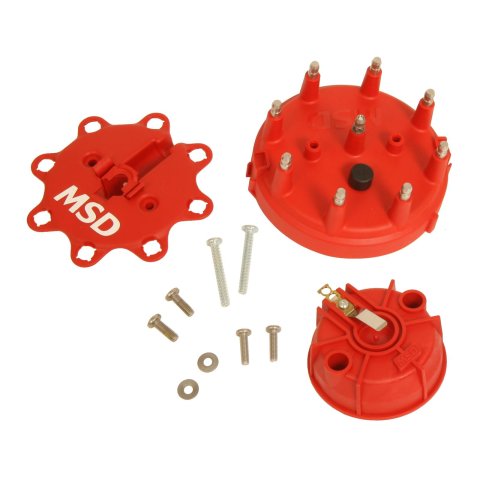 MSD Distributor Cap and Rotor Kits 84085 Rotor, Red, Stainless Steel Terminals, Clamp-Down, Kit thumbnail 1