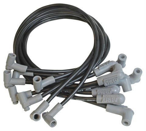 MSD 8.5mm Super Conductor Spark Plug Wire Sets 31293 Wires, Conductor, Spiral Core, 8.5mm, Black, 90 Degree Boots, Chevy, Big Block, V8, Set