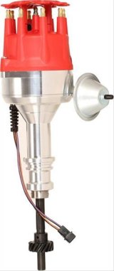 MSD Pro-Billet Distributors 83831 Distributor, Pro-Billet, Male/HEI, Mechanical, Red Cap, Ford, Mercury, Y-block, Each thumbnail 1