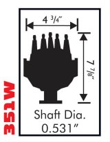 MSD Pro-Billet Distributors 8578 Distributor, Pro-Billet, Magnetic Trigger, Mechanical Advance, Ford, 351W, Each thumbnail 3