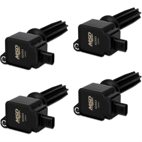 MSD Direct Replacement Ignition Coil Packs 825943 Coil, Replacement, Black, Ford, 2.0/2.3L, Ecoboost, Set of 4 thumbnail 1
