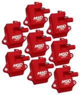 MSD Multiple Spark Coils and Coil Kits 82858 Ignition Coil, MSC II Pack, D580 Style, Epoxy, Square, Red, GM LS1/LS6, Set of 8 thumbnail 3