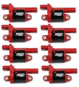 MSD Blaster OEM Replacement Coils 82688 Ignition Coil, OEM, Coil Pack, Epoxy, Female/Socket, Black/Red, Round, Cadillac, Chevrolet, GMC, Set of 8 thumbnail 3