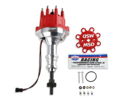 MSD Pro-Billet Distributors 85791 Distributor, Pro-Billet, Magnetic Trigger, Mechanical Advance, Steel Gear, Ford, Lincoln, Mercury, 4.7L, 5.0L, Each thumbnail 1