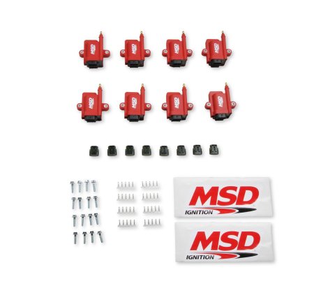 MSD Smart Coils 8289-8 Ignition Coil, IGN-1A Style, Coil, Coil Pack, Epoxy, Female/Socket, Red, Square, Set of 8 thumbnail 1