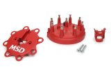 MSD Replacement Distributor Caps 8408 Cap, Male/HEI-Style, Red, Clamp-Down, Pro Billet, Ford, Laforza, Lincoln, Mercury, V8, Each thumbnail 4
