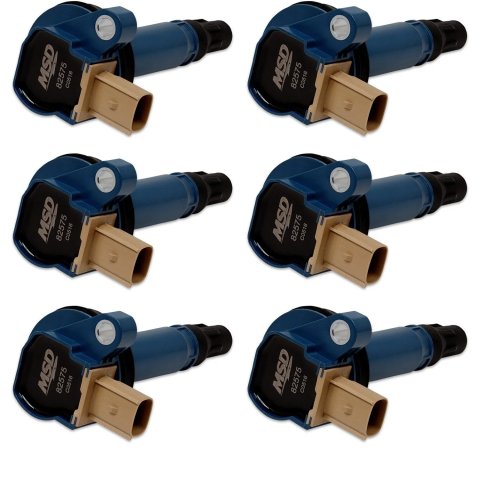 MSD Direct Replacement Ignition Coil Packs 825765 Coil, Replacement, Blue, Tan Connector, Ford, 3.5L, Ecoboost, Set of 6 thumbnail 1